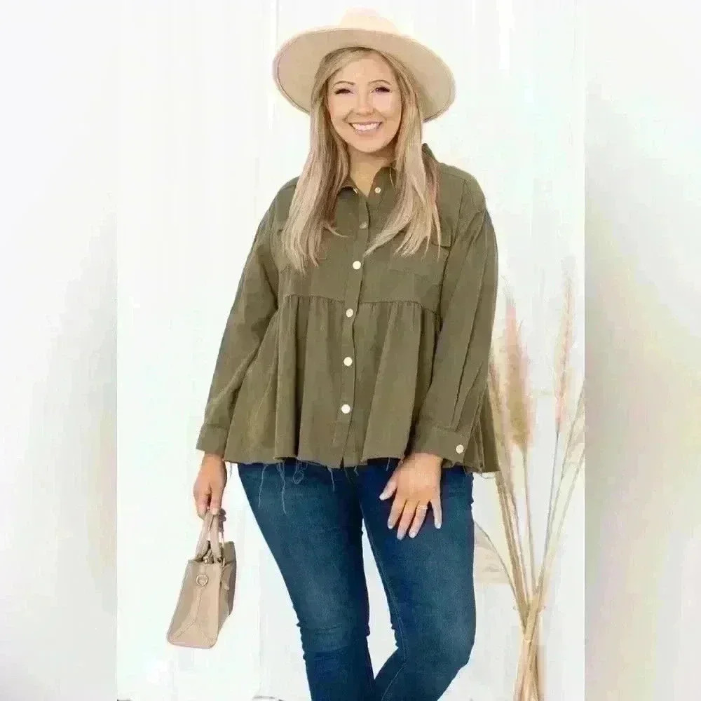 chic soul Womens Sz 2x Cozier Now Jacket, Olive